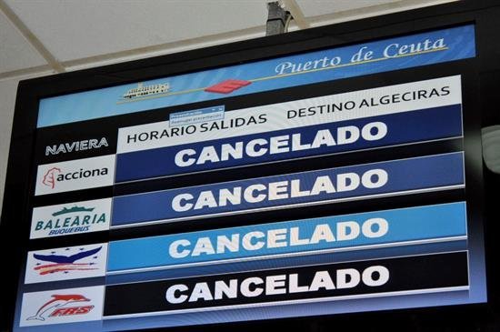 Canceladas todas las salidas entre Ceuta y Algeciras por el fuerte temporal
