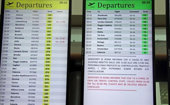 Alitalia cancela 335 vuelos programados el 5 de abril por huelga de empleados