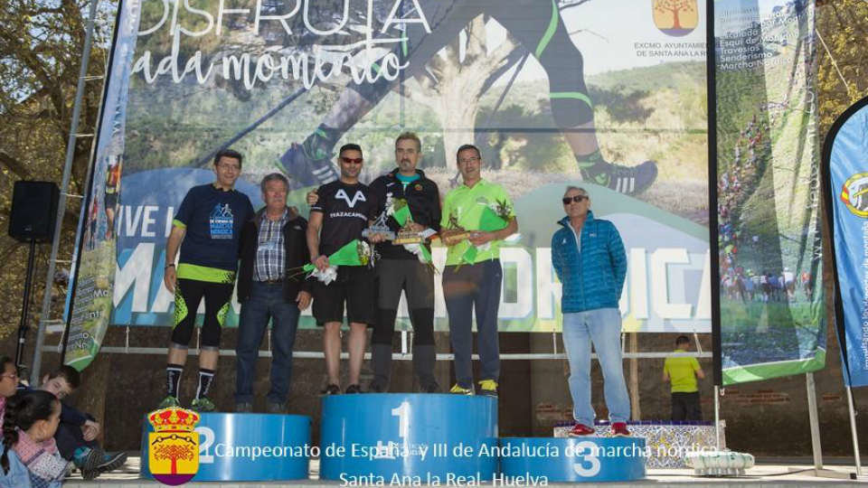 El Club Escalada Marbella consigue 6 podios en el I Campeonato de España y III Campeonato de Andalucía de Marcha Nórdica celebrada en Santa Ana La Real (Huelva)  
