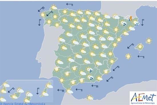 Hoy baja la temperatura en el Cantábrico y sube en el sureste peninsular