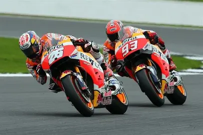 M&aacute;rquez y Pedrosa calientan motores en el Circuito de Jerez