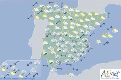 Hoy llover&aacute; con fuerza en el sureste y subir&aacute;n las temperaturas