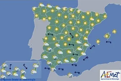 Hoy, cielo nuboso y precipitaciones en Andaluc&iacute;a, Ceuta y Melilla