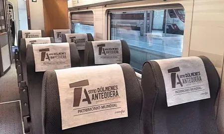 Los D&oacute;lmenes se promocionan en los cabeceros de las plazas de trenes AVE Madrid Antequera