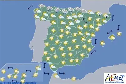 Hoy bajan los term&oacute;metros en mitad nordeste peninsular y suben en Canarias