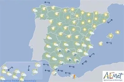 Tiempo estable hoy en casi toda Espa&ntilde;a, con temperaturas en ascenso
