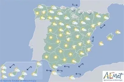 Hoy, pocas nubes, viento en calma y temperaturas en ascenso notable
