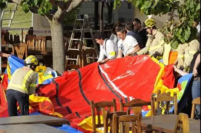 Piden peritaje de expertos para investigar accidente del hinchable de Girona