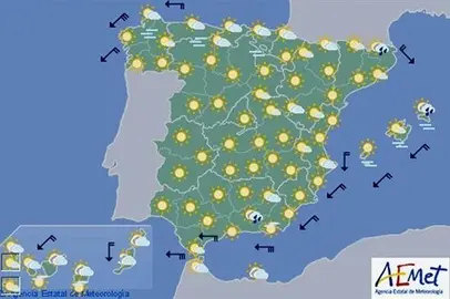 Las temperaturas suben hoy por encima de los valores normales