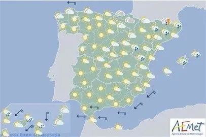 Las temperaturas suben hoy en el interior peninsular