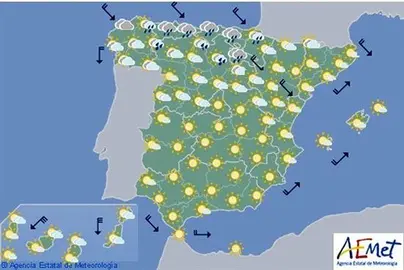 Hoy, nubes en el norte donde baja la temperatura, que sube en Mediterr&aacute;neo