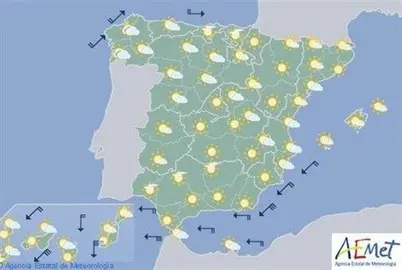 Las temperaturas suben hoy en todo el pa&iacute;s