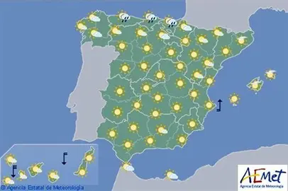 Hoy, temperaturas muy altas en el interior peninsular