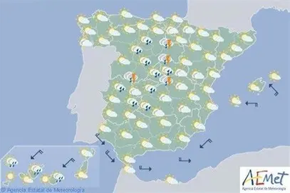 S&oacute;lo los litorales sur y este se libran hoy de las nubes y las lluvias
