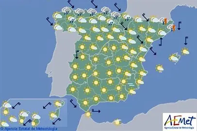 Hoy, tormentas en Catalu&ntilde;a y Baleares y temperaturas altas en Andaluc&iacute;a
