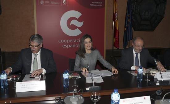 La Reina se reúne con el nuevo equipo directivo de la cooperación española