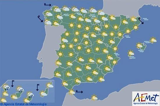 Hoy despejado con pocos cambios y en Canarias nublado aunque con más calor