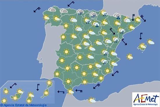 Hoy habrá nubes en el norte y descenso térmico en el interior y Baleares