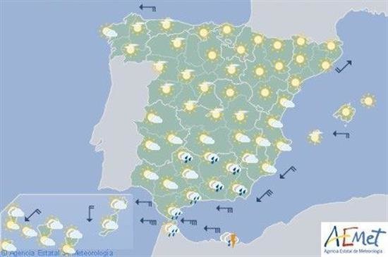 Tiempo estable hoy en casi toda España, con temperaturas en ascenso