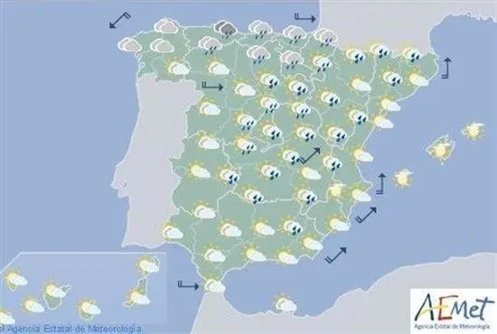 La inestabilidad se generaliza hoy y caen las temperaturas en el norte
