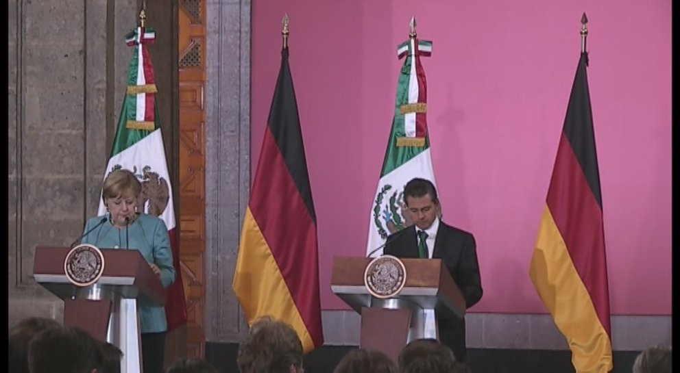 Angela Merkel llega a México para iniciar una visita oficial