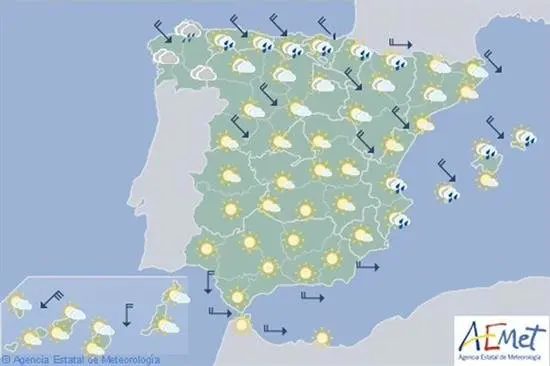 Hoy, temperaturas m&aacute;s bajas de lo normal en la mayor parte de Espa&ntilde;a
