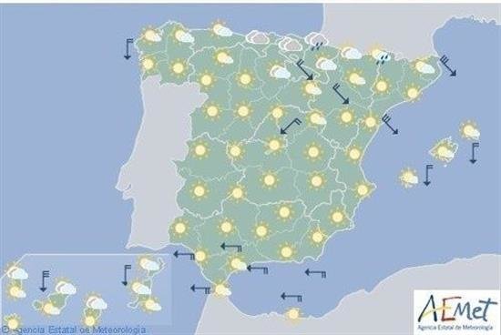 El domingo vientos fuertes en el Estrecho, Galicia, Girona y Andalucía